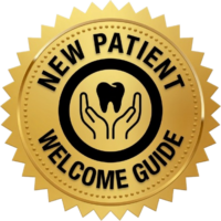 Professional gold serrated seal badge featuring a black tooth icon in the center